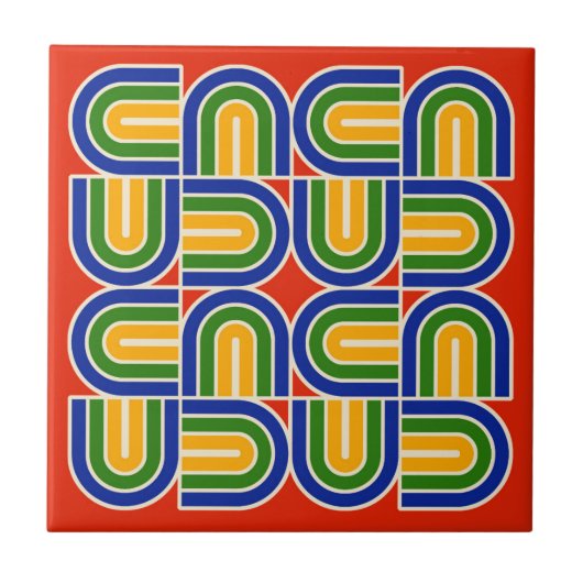 70er Style Geometric Arch Pattern Fliese (Vorderseite)