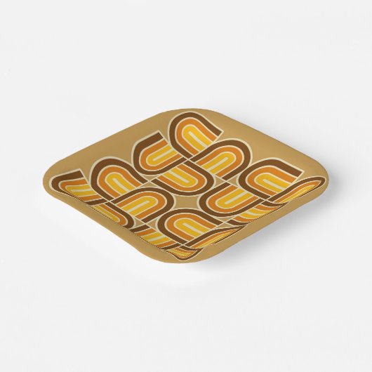70er Style Geometric Arch Pattern Pappteller (Gewinkelt)
