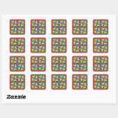 70er Style Geometric Arch Pattern Quadratischer Aufkleber (Blatt)