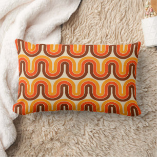 70er Style Geometric Design Lendenkissen