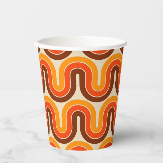 70er Style Geometric Design Pappbecher (Vorderseite)