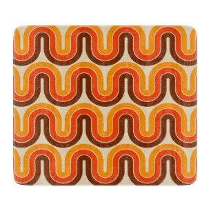 70er Style Geometric Design Schneidebrett