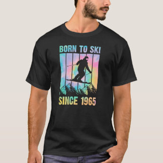 70er Style Mountain Trip Geboren zum Ski seit 1965 T-Shirt