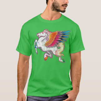 70er Style Rainbow Pegasus T-Shirt