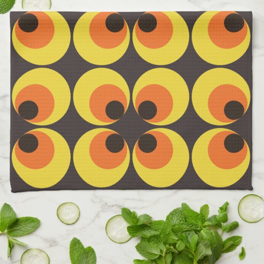 70er Tapete Geschirrtuch (Gefaltet)