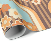 70er-Tapete nahtloses Design, Vintage Blume Geschenkpapier (Rolleneckpunkt)