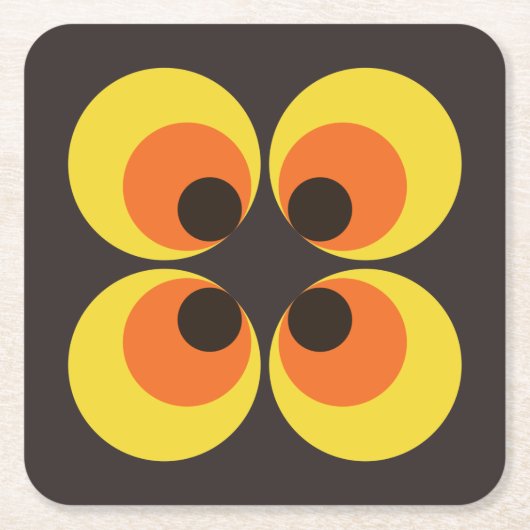 70er Tapete Rechteckiger Pappuntersetzer (Vorderseite)