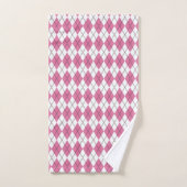 70er-Tartan-Muster Rosa Badhandtuch Set (Handtuch)