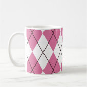 70er-Tartan-Muster Rosa Kaffeetasse (Links)