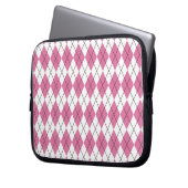 70er-Tartan-Muster Rosa Laptopschutzhülle (Vorderseite Links)