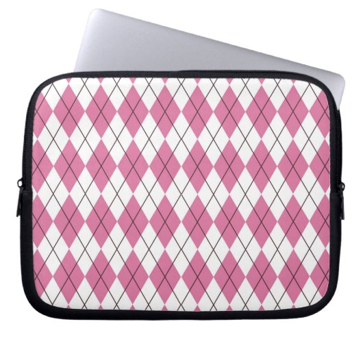 70er-Tartan-Muster Rosa Laptopschutzhülle (Vorderseite)
