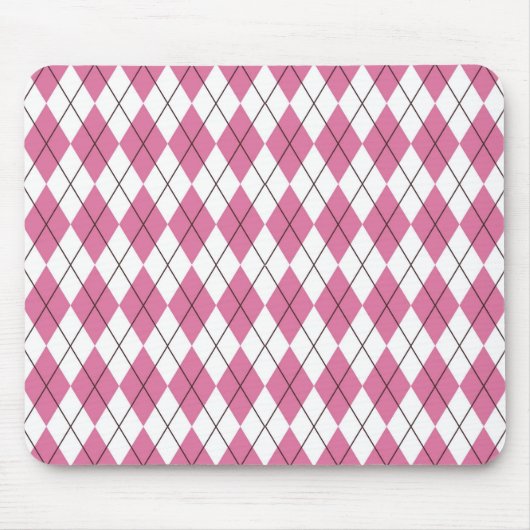 70er-Tartan-Muster Rosa Mousepad (Vorne)