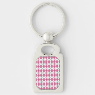 70er-Tartan-Muster Rosa Schlüsselanhänger