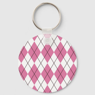 70er-Tartan-Muster Rosa Schlüsselanhänger