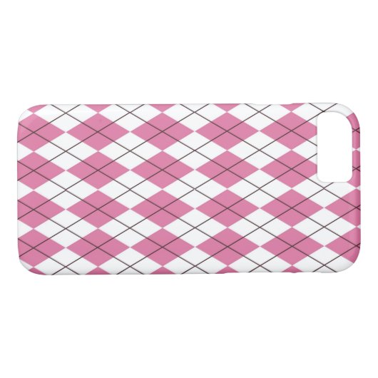70er Tartan-Pattern Pinky Case-Mate iPhone Hülle (Rückseite (Horizontal))