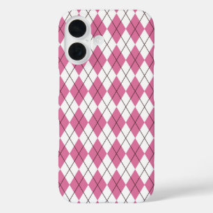 70er Tartan-Pattern Pinky iPhone 16 Hülle