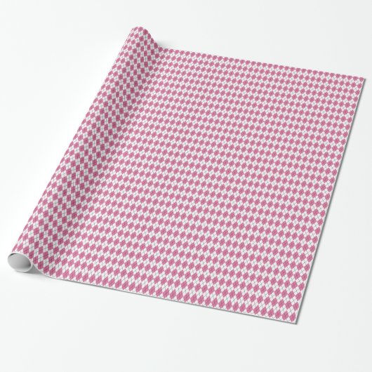 70er Tartan-Pattern Pinky Geschenkpapier (Ungerollt)