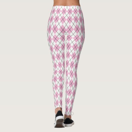 70er Tartan-Pattern Pinky Leggings (Rückseite)