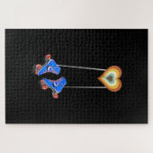 70er-Taschenherzerwalze Skaten Puzzle (Horizontal)