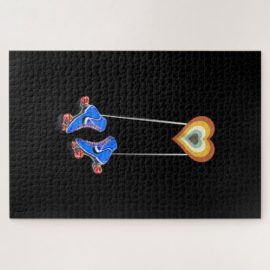 70er-Taschenherzerwalze Skaten Puzzle (Horizontal)