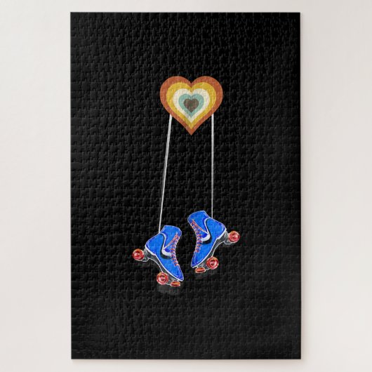 70er-Taschenherzerwalze Skaten Puzzle (Vertikal)