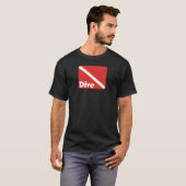 70er Tauchfahne Dunkler T - Shirt (Vorne ganz)