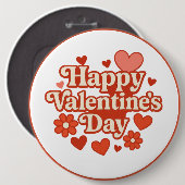 70er, Valentinstag-Kunstwerke Button (Vorne & Hinten)