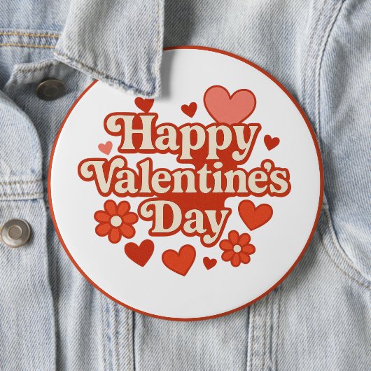 70er, Valentinstag-Kunstwerke Button (Beispiel)