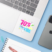 70er-Vibe Retro-Neon-Stil Aufkleber (Laptop mit iPhone)