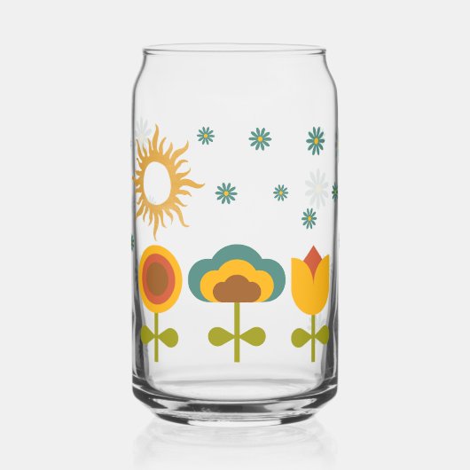 70er-Vibes Blumen Dosenglas (Links)