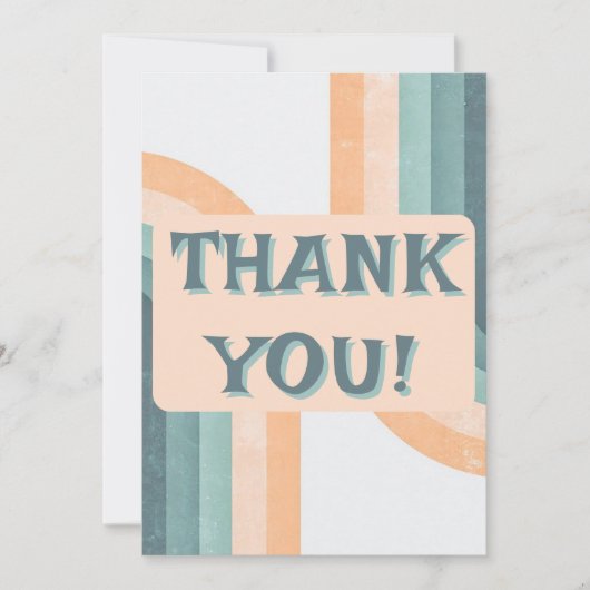 70er Vintag Rainbow Wedding Dankeskarte (Vorderseite)