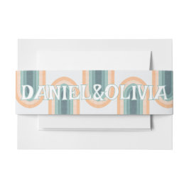 70er Vintag Rainbow Wedding Einladungsbanderole