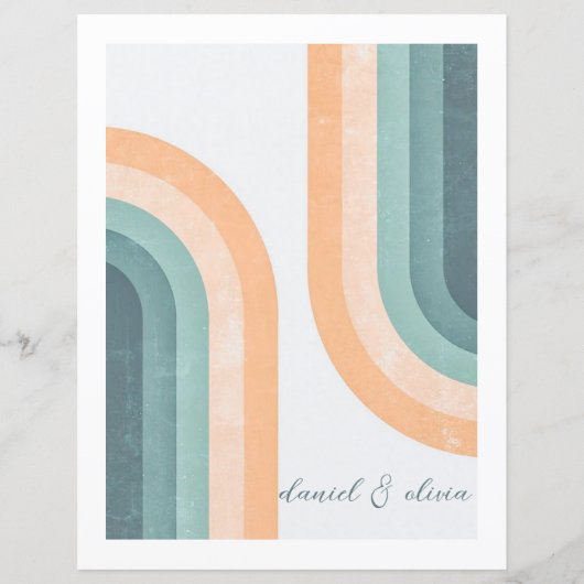 70er Vintag Rainbow Wedding Menu (Rückseite)