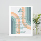 70er Vintag Rainbow Wedding Menu (Stehend Vorderseite)