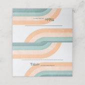 70er Vintag Rainbow Wedding Platzkarte (Außenseite Aufgefaltet)