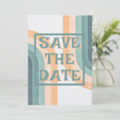 70er Vintag Rainbow Wedding Save The Date (Stehend Vorderseite)