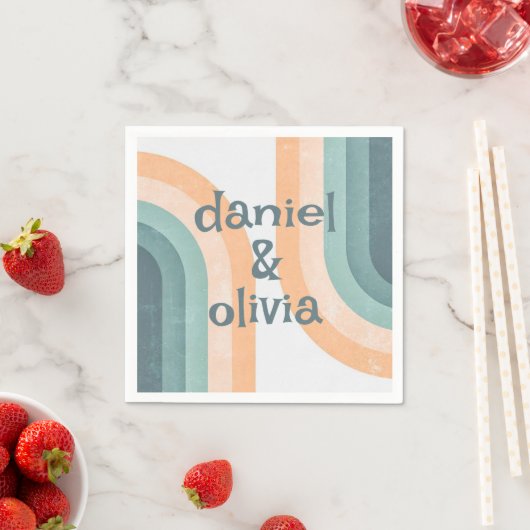 70er Vintag Rainbow Wedding Serviette (Beispiel)