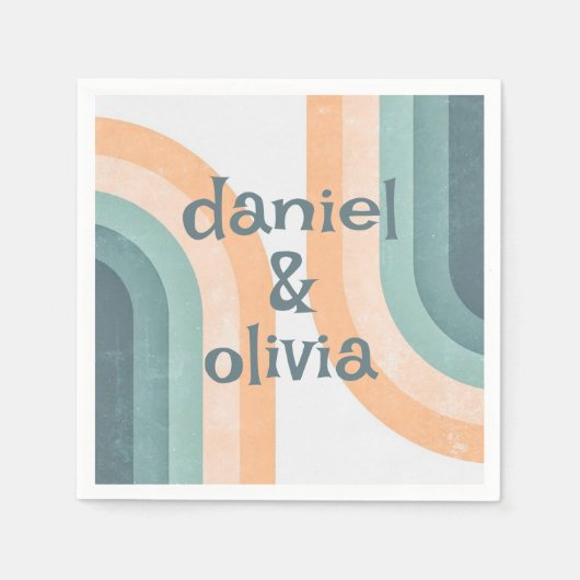 70er Vintag Rainbow Wedding Serviette (Vorderseite)