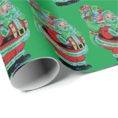 70er Vintag Santa Christmas Vintag Retro Geschenkpapier (Rolleneckpunkt)