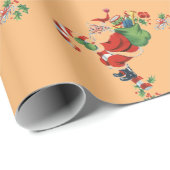 70er Vintag Weihnachten Vintag Retro Wrapping Geschenkpapier (Rolleneckpunkt)