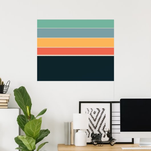 70er Vintage COlour Palette Streifen Poster (Heimbüro)