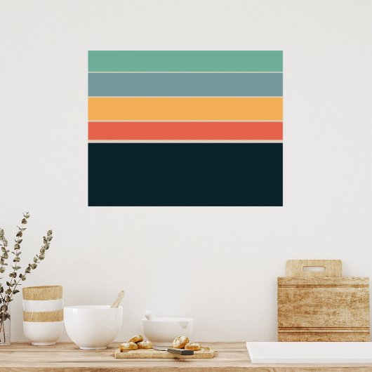 70er Vintage COlour Palette Streifen Poster (Küche)