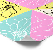 70er Vintage farbige Blume Poster (Ecke)