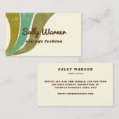 70er Vintage grün bedrückte Retro-Visitenkarte Visitenkarte (Vorne/Hinten)