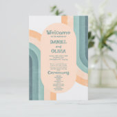 70er Vintage Rainbow-Hochzeitsprogramme (Stehend Vorderseite)