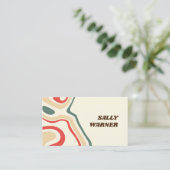 70er Vintage Wirbel Retrokarte Visitenkarte (Stehend Vorderseite)