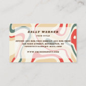 70er Vintage Wirbel Retrokarte Visitenkarte (Rückseite)