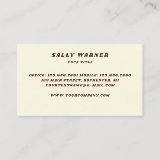 70er Vintager Bleichschwanz Visitenkarte (Rückseite)