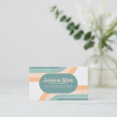 70er Vintager Regenbogen mit QR Visitenkarte (Stehend Vorderseite)