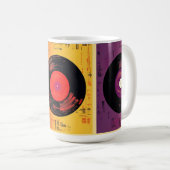 70er Vinyl Record Album Custom Kitchen Kaffeetasse (VorderseiteRechts)